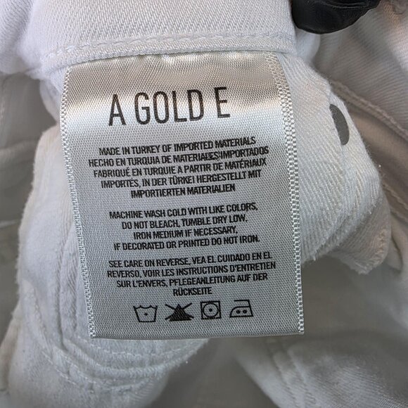 AGOLDE Jeans Womens 25 White High Rise Skinny Raw Hem Stretch Ankle A018 B-1013 - Picture 10 of 12